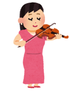 ヴァイオリンを弾いている女性のアイコン